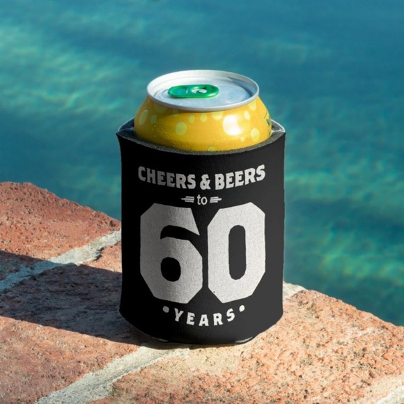 Cheers and Beers to 60 Years Can Koozie for Birthdays - Picture 2 of 14